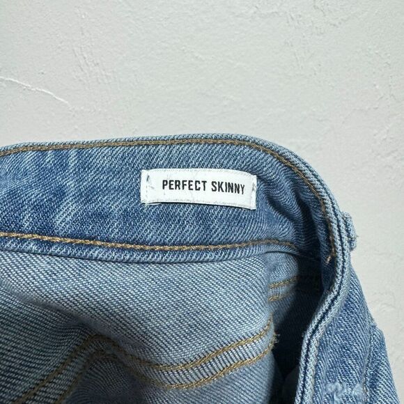 William Rast Jeans Stretch Perfect Skinny Distressed Denim Mid Rise Women sz 24 - Picture 7 of 12